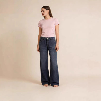 Hohe Damenjeans Stretch Weite Bequem High Waist - BerlinGlamour