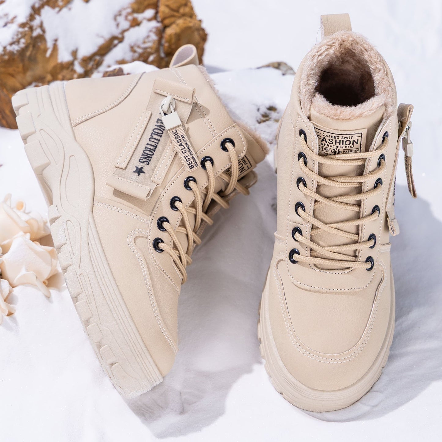Damen Winterboots Warmfutter Rutschfest Schneestiefel Modern