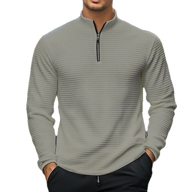 Herren Sweatshirt Reißverschluss Kragen Warm Modern