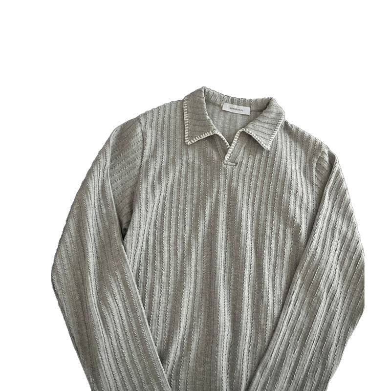 Herren Pullover Lässig Strukturiert Mit Modischem Kragen