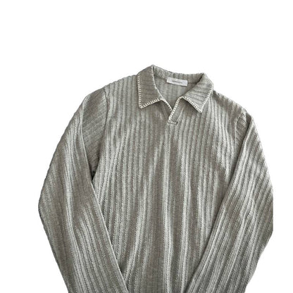 Herren Pullover Lässig Strukturiert Mit Modischem Kragen