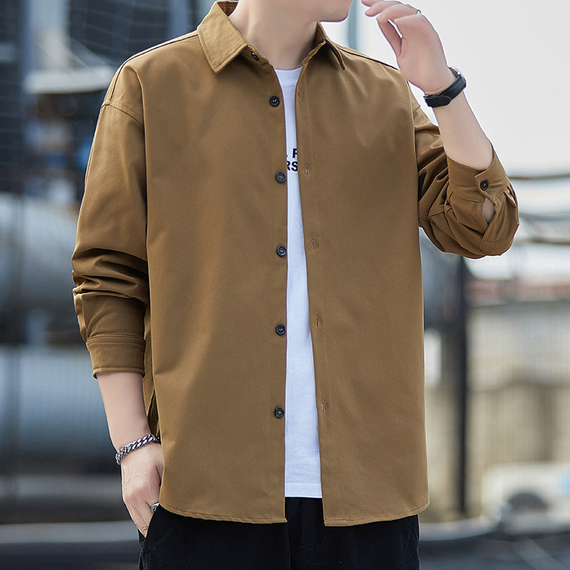 Herren Langarmhemdjacke Modern Lässig Mit Schnitt - BerlinGlamour