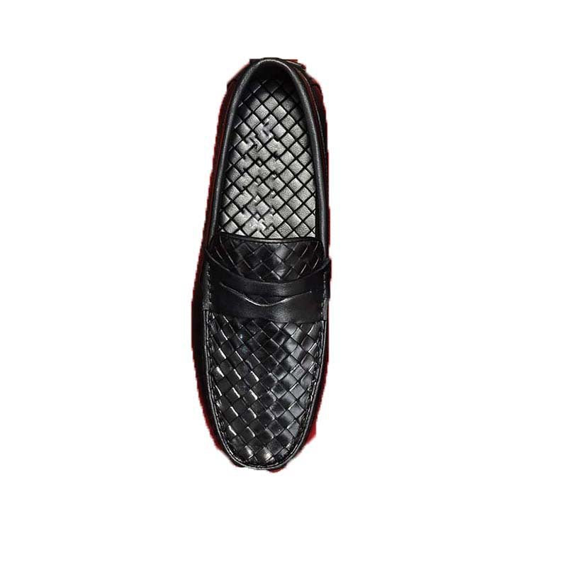 Herren Mokassins Geflochtenes Leder Braun Elegannt