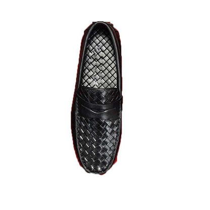 Herren Mokassins Geflochtenes Leder Braun Elegannt