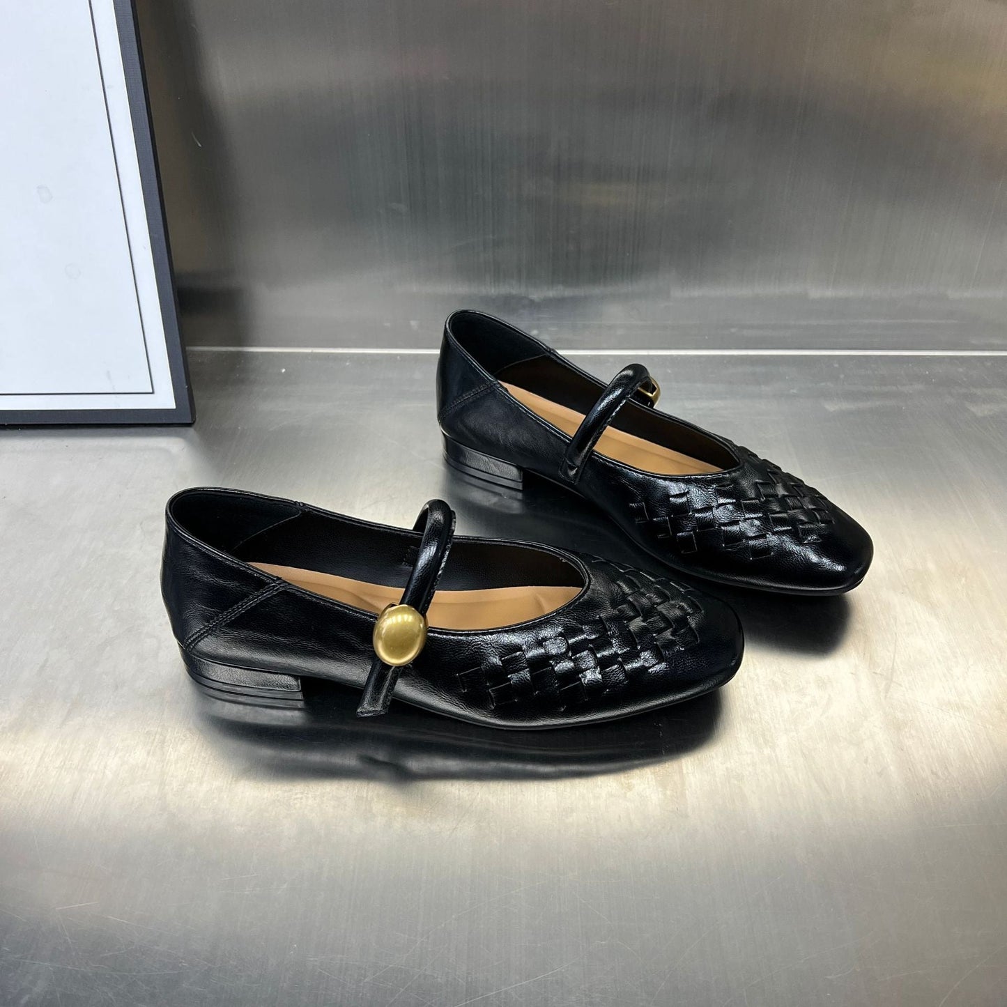 Damen Ballerinas Modisch Flechtmuster Riemen Schuhe
