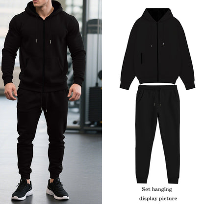 Herren Sportanzug Kapuzenjacke Elastisch Mit Taschen