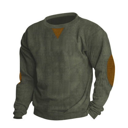 Herren Pullover Bequem Rundhals Struktur Optik