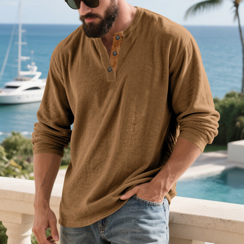 ein Beispiel: Herren Langarm-Henley-Shirt mit strukturiertem Material und modischen Knopfdetails BerlinGlamour 

Dieser Titel ist zu lang und enthält zu viele Wörter.