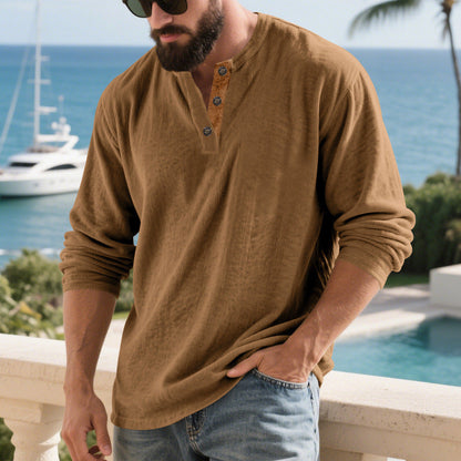 ein Beispiel: Herren Langarm-Henley-Shirt mit strukturiertem Material und modischen Knopfdetails BerlinGlamour 

Dieser Titel ist zu lang und enthält zu viele Wörter.