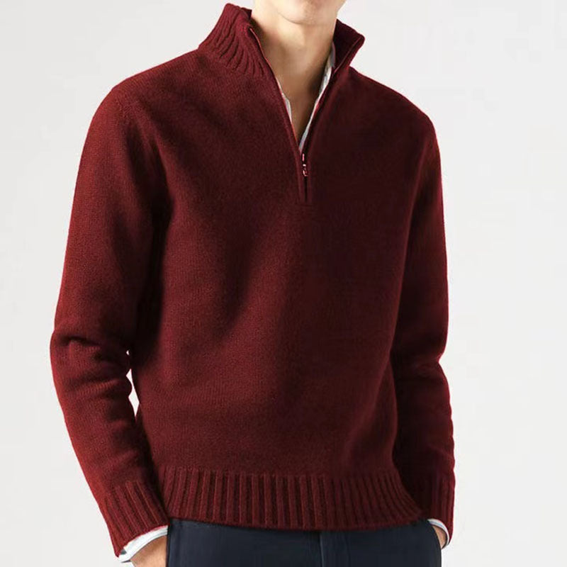 Herren Pullover Modern Hochkragen Reißverschluss - BerlinGlamour