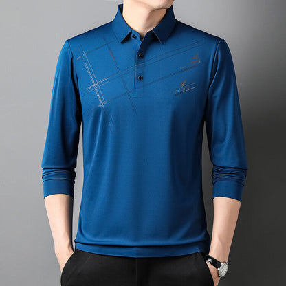 Herren Poloshirt Langarm Sportlich Modern mit V-Ausschnitt - BerlinGlamour