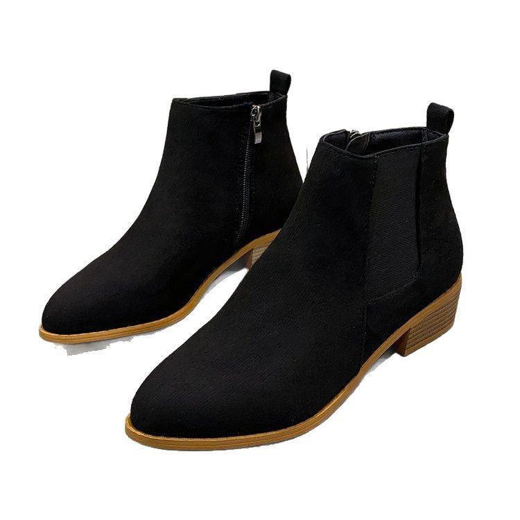 Damen Stiefeletten Elegant Reißverschluss Blockabsatz Komfort
