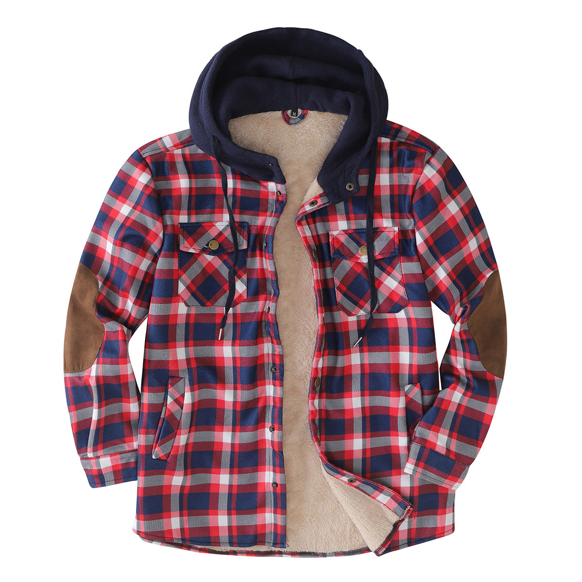 Herren Flanelljacke Wattierte Winterjacke Mit Abnehmbarem Kapuzenfutter
