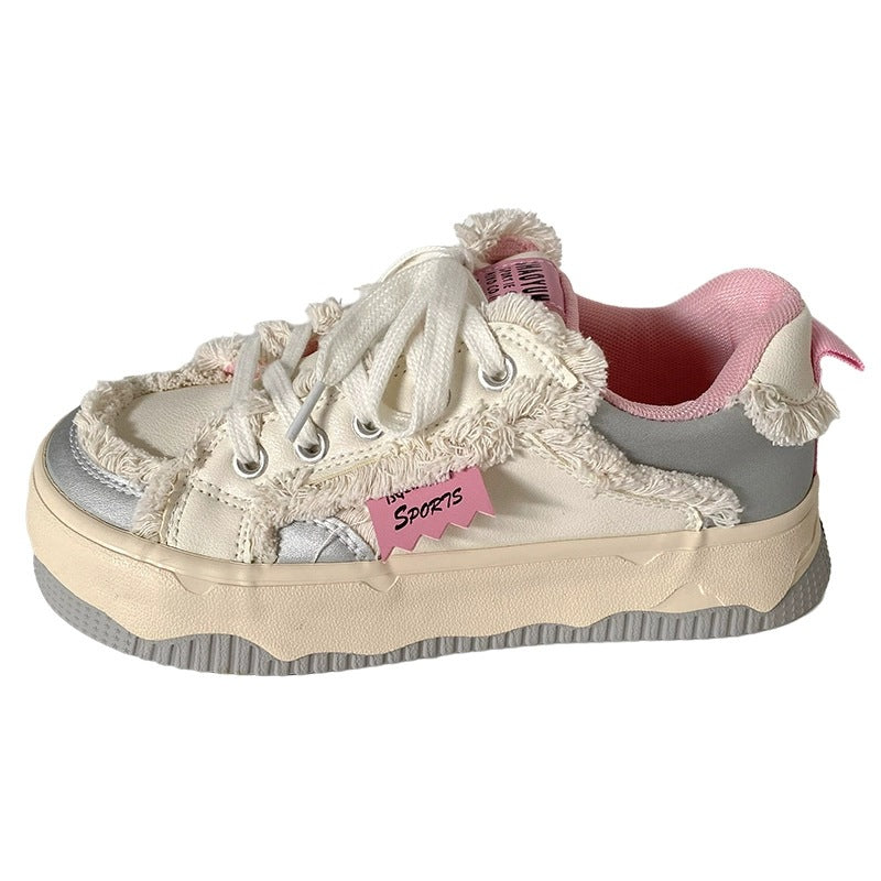 Damen Sneaker Chunky Flauschig Weich