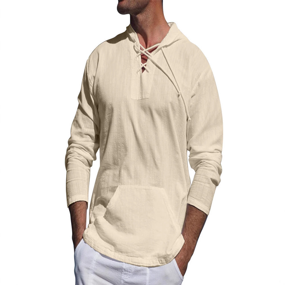 Herren Pullover Kapuzenoberteil Sportlich Mit Kängurutasche Modern