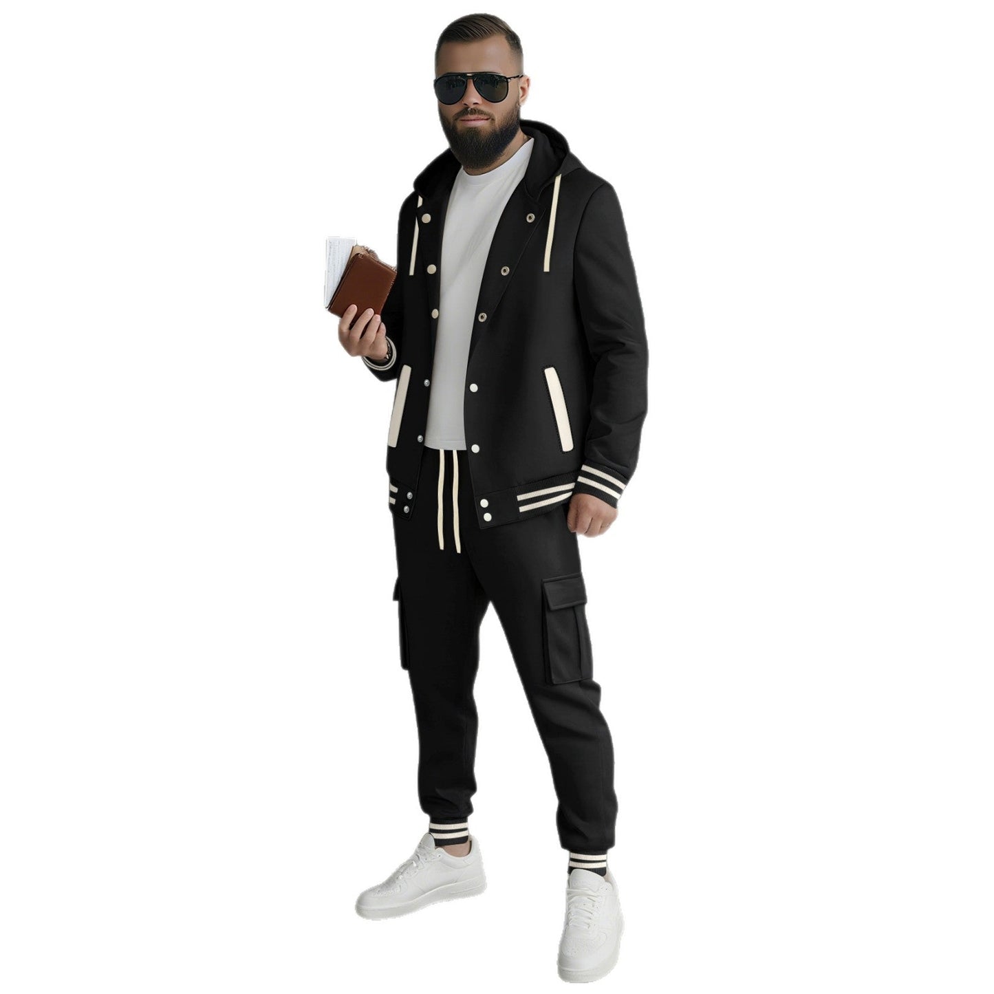 Herren Sportset Hoodie Jogginghose mit Taschen Passform