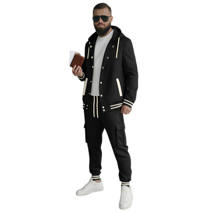 Herren Sportset Hoodie Jogginghose mit Taschen Passform