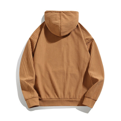 Herren Kapuzenpullover Struktur Ripp-Taschen Modern