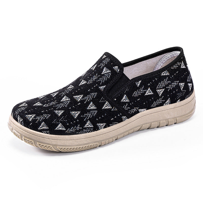 Damen Slip-On Schuhe Bequem Leistenform Schwarz