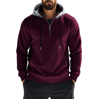 Herren Sweatshirt Kapuzenpullover Sportlich Mit Reißverschluss