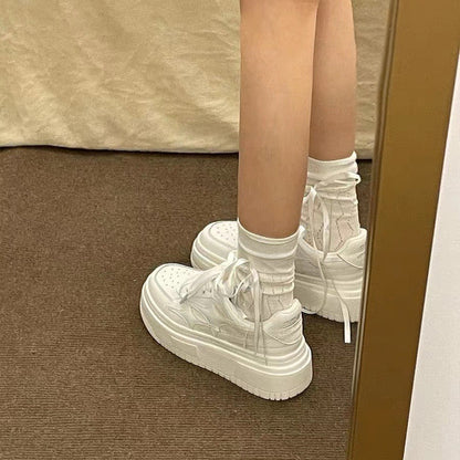 Damen Plateausneaker Bequem atmungsaktiv Sportlich