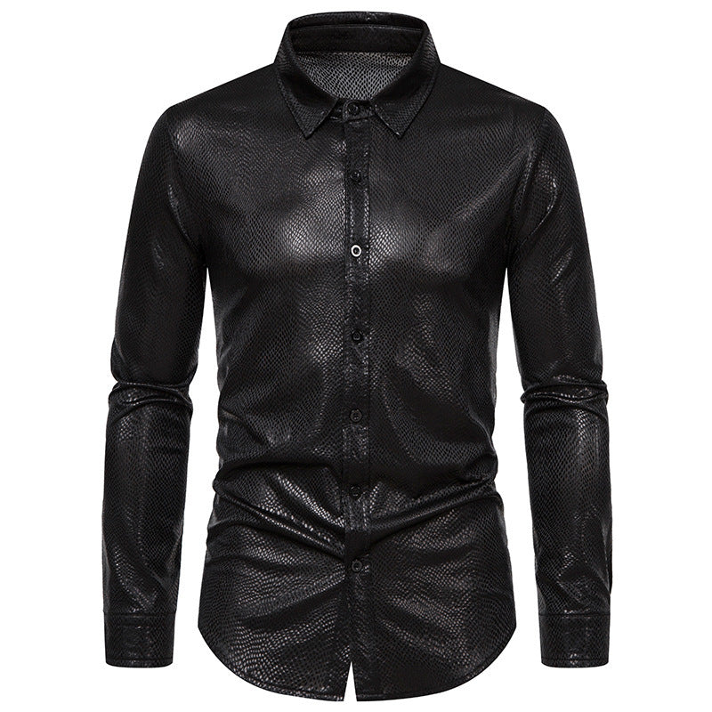 Herren Hemd Modern Elegant mit Glanzstoff