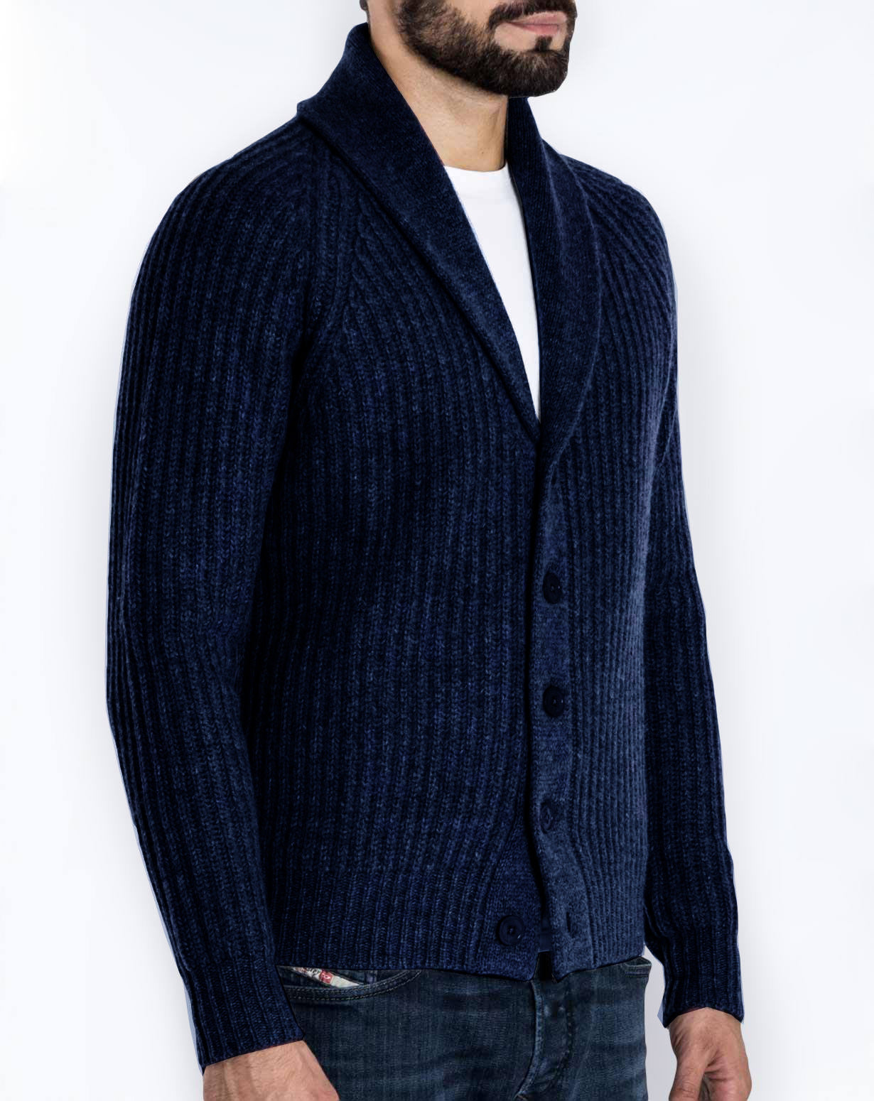 Herren Strickjacke Modern Schalkragen Übergröße