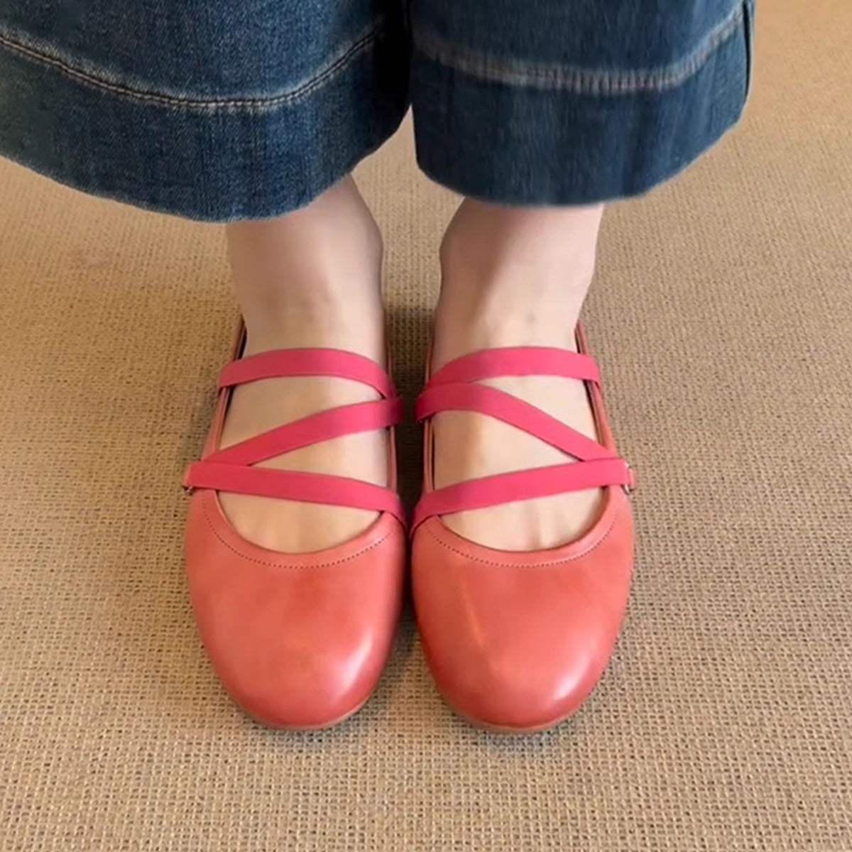 Damen Ballerinas Weich Bequem Elastisch