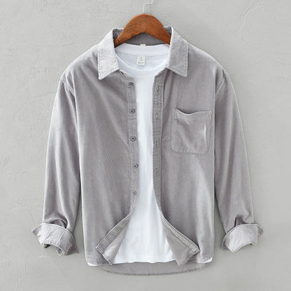 Herren Hemd Retro Cord Elegant Casual