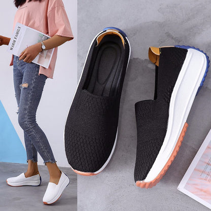 Damen Sneaker Leicht Bequem Slip-On Schuhe