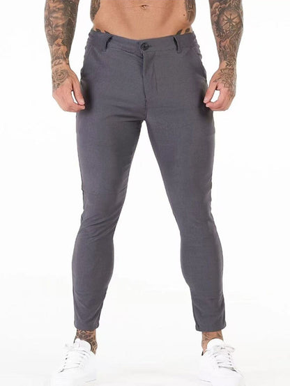 Herren Slim-Fit Hose Bequem Elastisch Mit Taschen