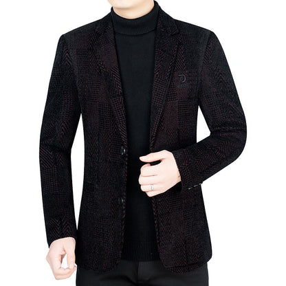 Herren Blazerjacke Wabenmuster Elegant Slim Fit