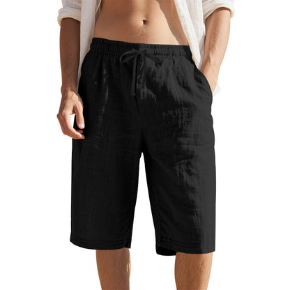 Herren Leinen Shorts Atmungsaktiv Entspannter Schnitt Sommer
