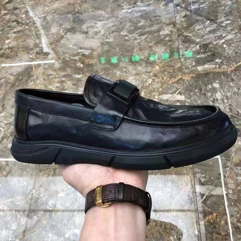 Herren Mokassins Elegante Lederschuhe Bequem Schwarz