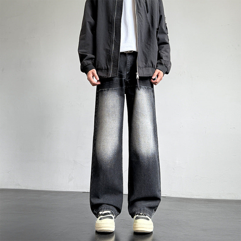 Herren Jeans Weite Bein Relaxed Fit Darkwash