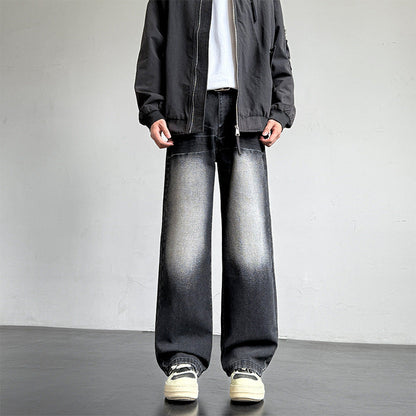 Herren Jeans Weite Bein Relaxed Fit Darkwash