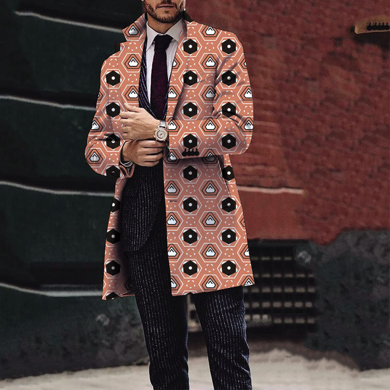 Herren Trenchcoat Halloween Motiv Klassisch Elegant