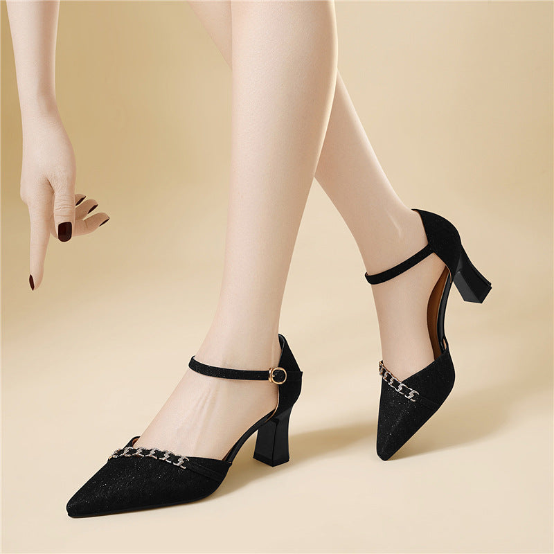 Damen Slingback Pumps Elegante Glitzer Schuhe