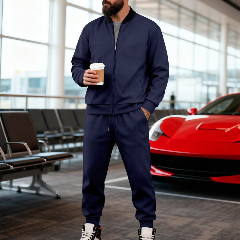 Herren Sportanzug Set Mit Taschen Reißverschluss Modern