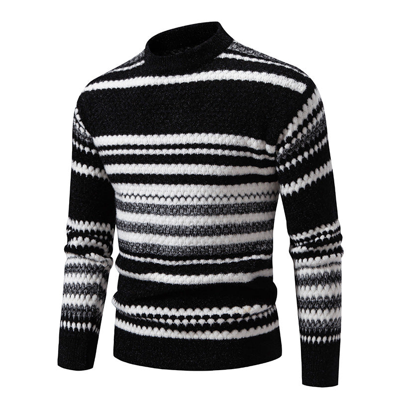 Herren Pullover Strick Modern Struktur Muster - BerlinGlamour