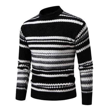 Herren Pullover Strick Modern Struktur Muster - BerlinGlamour