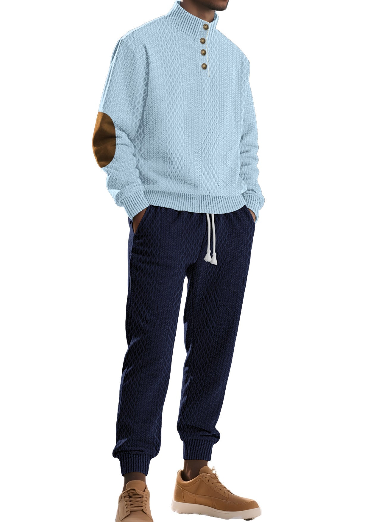 Herren Strickanzug Modern mit Kragen Warm