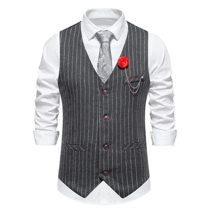 Herren Weste Slim Fit Hahnentrittmuster Elegant Modern