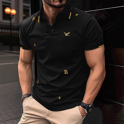 Herren Polohemd Modern Stickdesign Hochwertig