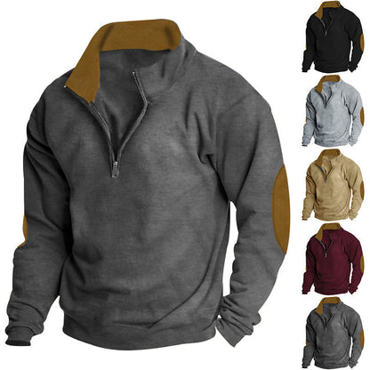 Herren Sweatshirt Modern mit Reißverschluss und Struktur Berlin Style