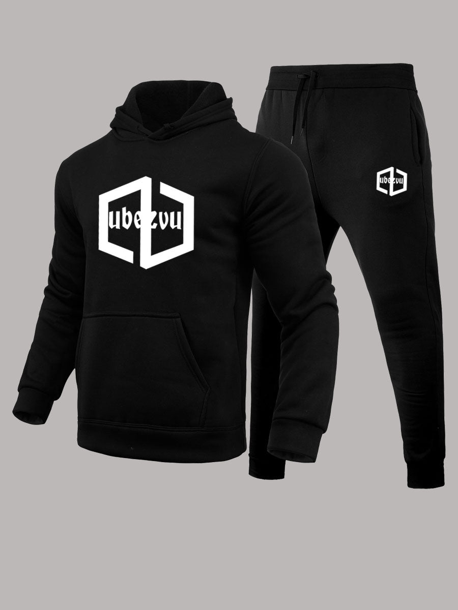 Herren Jogginganzug Hoodie Set mit Kängurutasche Sportlich