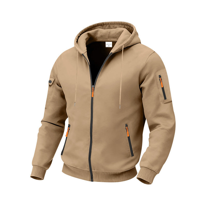 Herren Outdoor Kapuzenjacke Funktionstaschen Wasserabweisend