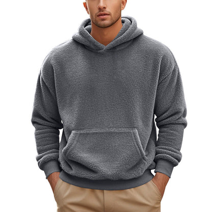 Herren Fleece Hoodie Kuschelig mit Kängurutasche Elastisch
