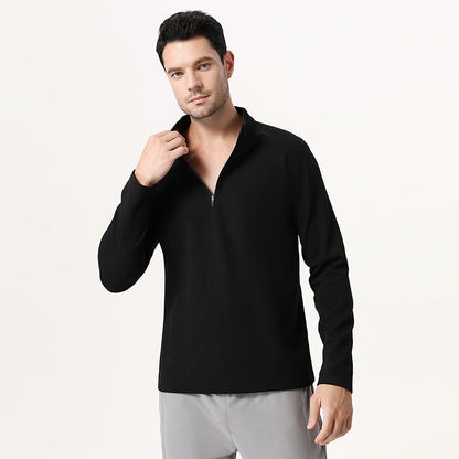 Herren Funktionsshirt Langarm atmungsaktiv mit Reißverschluss