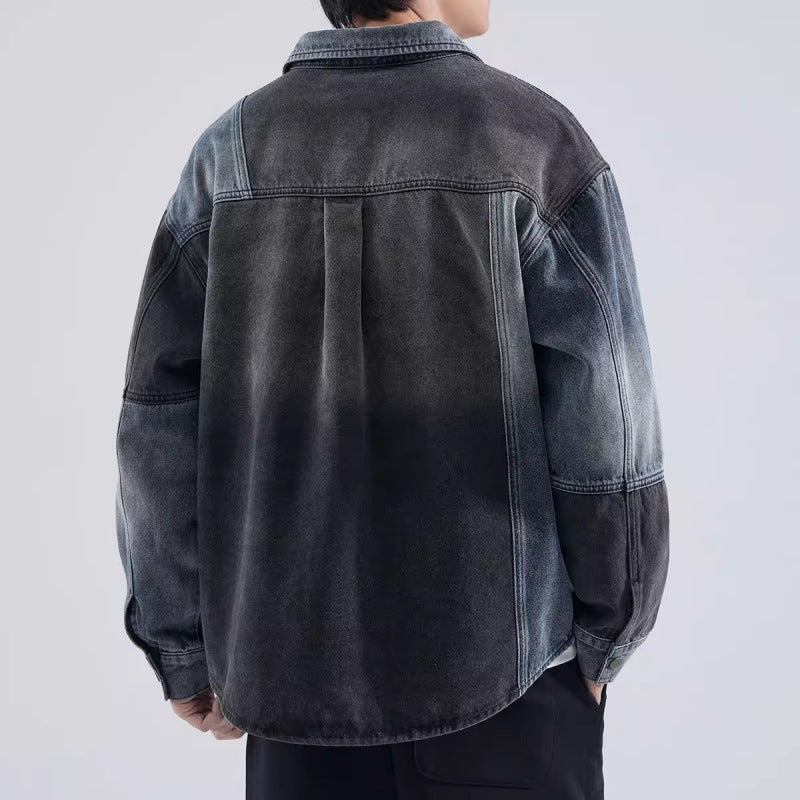 Herren Denim-Jacke Modern Lässig mit Farbeffekten